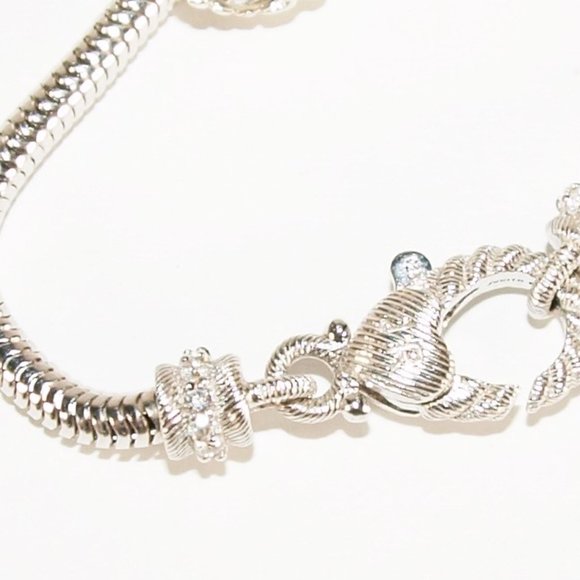 Judith Ripka Sterling Collection Multi Charm Bracelet with 5 Charms /Troll Beads - Picture 5 of 5